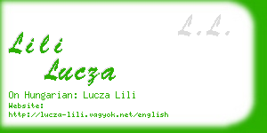 lili lucza business card